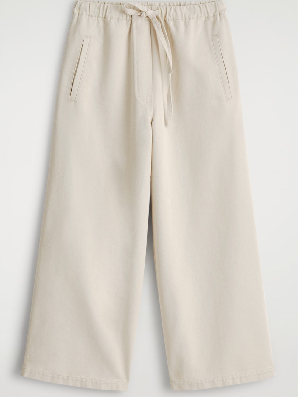 COS Cropped Denim Wide-leg Pants Ecru - Picture 3 of 11